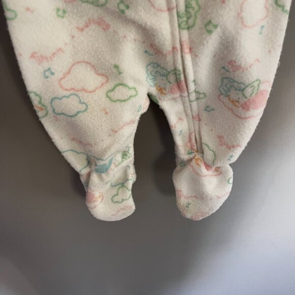 VINTAGE Gerber Sleeper PJs 0-6 months Made in the USA White Blue Clouds - Picture 7 of 8